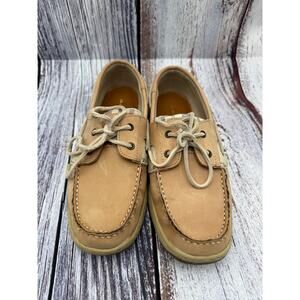 Highland Creek Womens Beige Boat Shoes Size 10